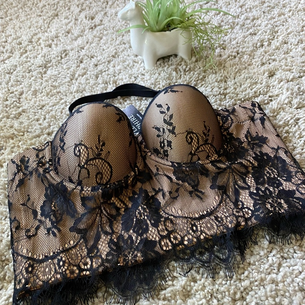 Adorable Style Sapphire cross cross back mesh floral tan  lingerie corse…